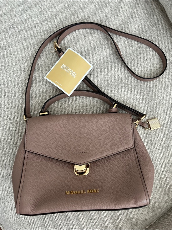 Michael Kors Handbags - Michael Kors Mauve Brown Leather Top-Handle Satchel with Gold Hardware